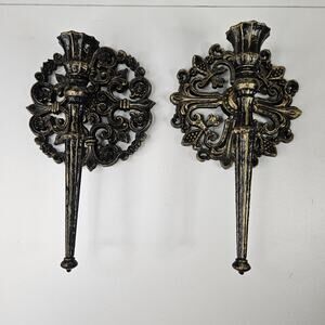 Vtg MidCentury Dart Industries 64' Wall Mounted Candleholder Sconces No 4831 Set
